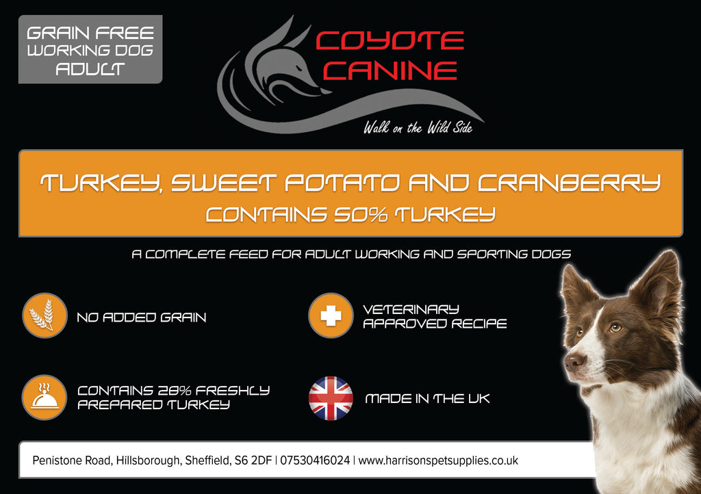 Coyote Canine Grain Free Turkey, Sweet Potato & Cranberry - Harrison's Pet Supplies