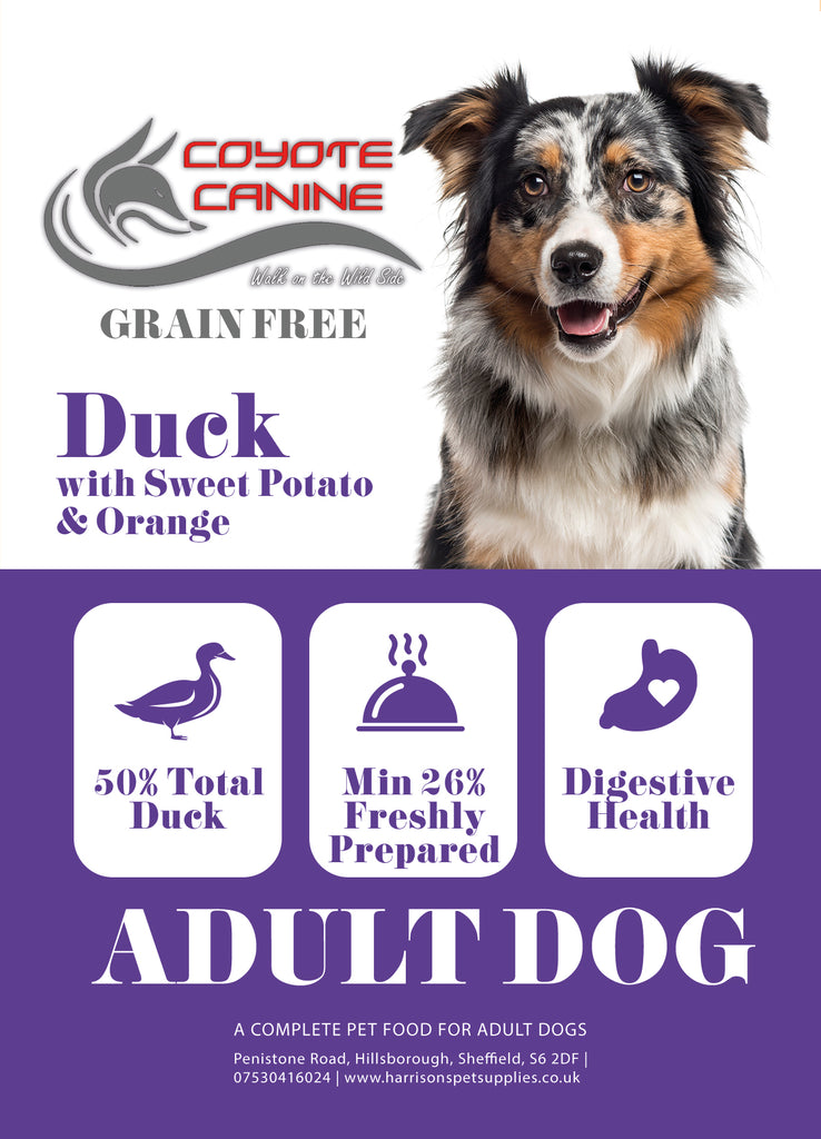 Coyote Canine Grain Free Duck, Sweet Potato & Orange