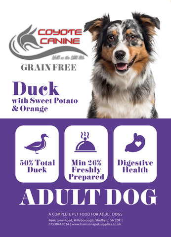 Coyote Canine Grain Free Duck, Sweet Potato & Orange