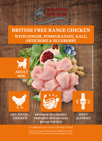 Coyote Canine Superfood English Free Range Chicken with Ginger, Pomegranate, Kale, Artichoke & Blueberry 12kg