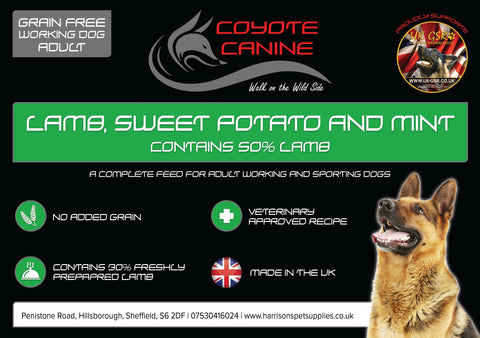 Coyote Canine Grain Free Lamb, Sweet Potato & Mint - Harrison's Pet Supplies