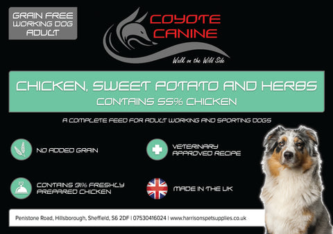 Coyote Canine Grain Free Chicken, Sweet Potato & Herbs - Harrison's Pet Supplies