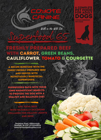 Coyote Canine Superfood Beef with Carrot, Green Beans, Cauliflower, Tomato & Courgette 12kg - Harrison's Pet Supplies