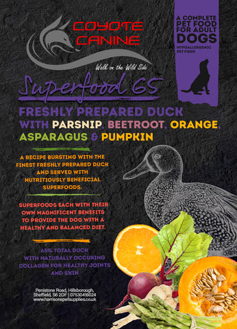Coyote Canine Superfood Duck with Parsnip, Beetroot, Orange, Asparagus & Pumpkin 12kg - Harrison's Pet Supplies