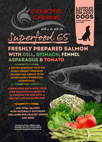 Coyote Canine Superfood Salmon with Dill, Spinach, Fennel, Asparagus and Tomato 12kg - Harrison's Pet Supplies